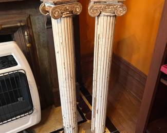 Pair antique wood columns, $100