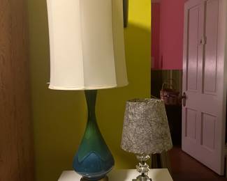 Green & Blue Table Lamp $130                                                           Transparent Table lamp $10