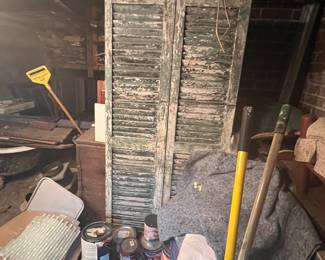 Antique wood shutters $75