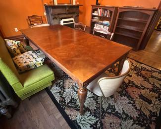 Dining Table- seats up to 10.  $150                                                   Foliage Area Rug - 8' x 10' $125                                                           Vinyl Bench $60                                                                                           1950s style chair 