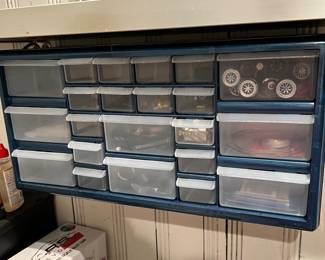 Slot Car maintenance tools, parts and storage container $40 