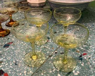 Set of 4 yellow coupes, $30