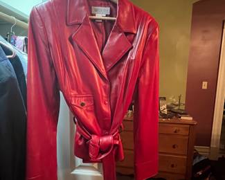 Vintage Red Leather Jacket $40