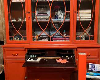 Antique Orange Secretary cabinet :$495