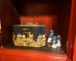 Mushroom carrying case $45 , blue mushroom - SOLD