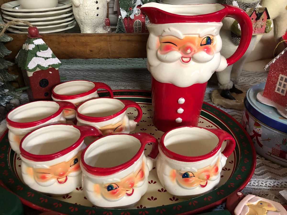 Holt Howard Santa pitcher and mug set.  Soooooo Cute!