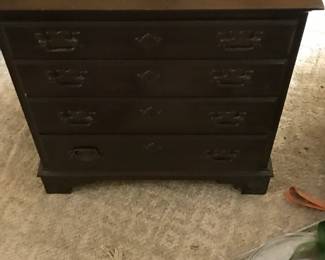 Antique Cherry Wood Side Table or Nightstand w/ 4 Drawers. 24"L 14"W 24"H