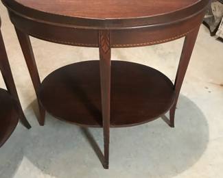 Pair of two Mersman Oval Tables. 24"L 18"W 27"H