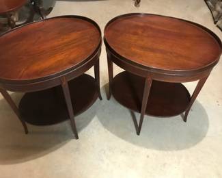Pair of two Mersman Oval Tables. 24"L 18"W 27"H