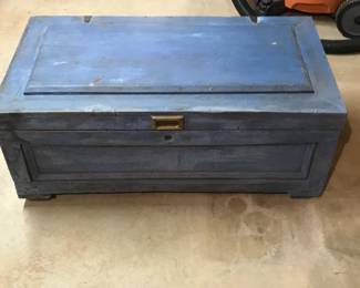 Blue Pine Sea Chest. Closed measurements 38"L 20"W 18"H