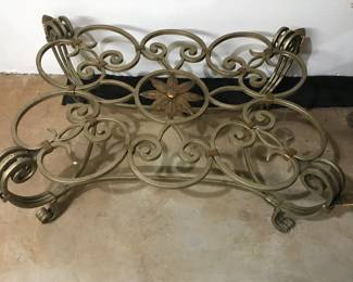 Glass and Metal Coffee Table. Glass top is included (not pictured). 42"L 34"W 19"H