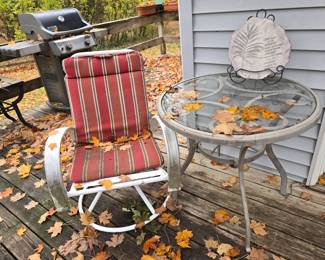 This is the 4th swivel rocker with a smaller table and a lovely rendition of the the Serenity Prayer in clay.  This could be a fantastic Christmas gift for the right person.