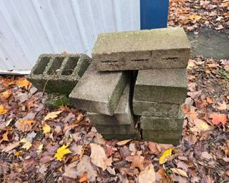 A few concrete bricks, they can sure come in handy! Especially when they come the garden patina already painted on by nature.