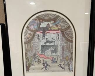 Framed & Matted Lithograph "Theatre" by Edward Gorey