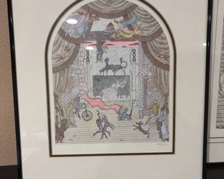 Framed & Matted Lithograph "Theatre" by Edward Gorey