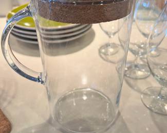 Clear Glass Pitcher With Cork Lid