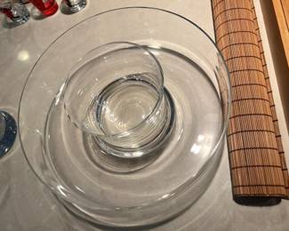 Clear Glass Chip & Dip Bowl