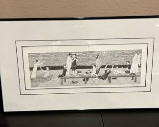 Framed & Matted Lithograph "Summer Joy" by Edward Gorey