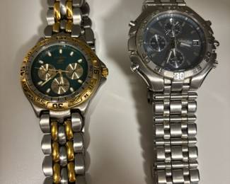 Fossil Blue Dive Men's Watch with Gold/Silver Tone Stainless Steel Band, Seiko Arcadia Chronograph Stainless Steel Men's Watch