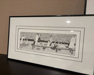 Framed & Matted Lithograph "Summer Joy" by Edward Gorey