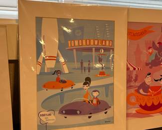 Shag Disneyland 50th Anniversary Tomorrowland Matted Print 