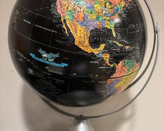 Replogle Black Starlight World Globe with Metal Stand 