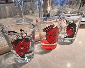 Set of 3 Devil Themed Shot Glasses