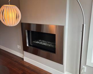 Contemporary Chrome Tone Arch Lamp with White Orb Shade