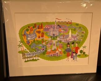 Shag Disneyland 50th Anniversary Map Matted Print 