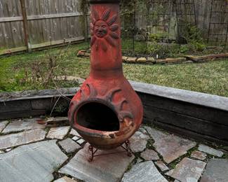 Outdoor fire chimenia.  