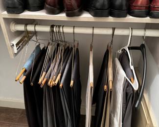 Men’s Clothing; golf shirts, shoes, hats …..