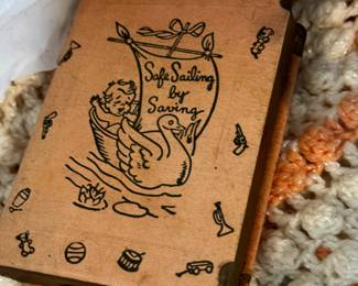 Vintage Baby items including this baby bank book