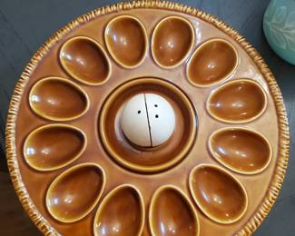 Retro Devilled Eggs Plate! Rare