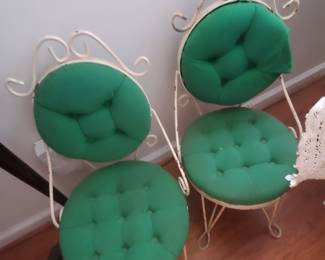 Tiny Vanity Chairs. Great for garden accents!