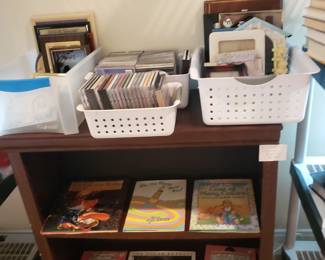 BOOK SHELF, FRAMES, CD'S & DVD'S