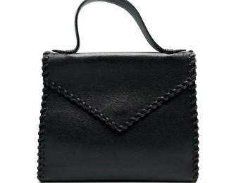 Yves Saint Laurent Black Leather Whipstitch Envelope Bag