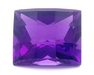 6.84 Carat Amethyst; Square Checkerboard Cut