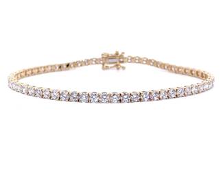 Sparkling 5 Carat Diamond Classic Tennis Bracelet in 14k Yellow Gold