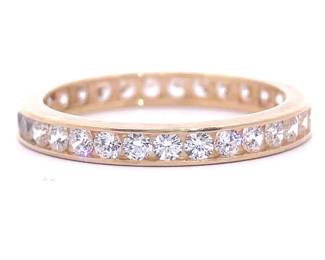 Sparkling Cubic Zirconia Full Eternity Ring in 14k Yellow Gold
