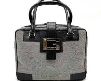 Gucci Gray x Black Canvas X Leather G Clasp Mini Bag