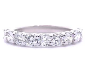 1.45 Carat Diamond Semi-Eternity Ring in 14k White Gold; Fine Quality & Craftsmanship