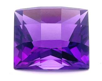 6.95 Carat Amethyst; Square Checkerboard Cut