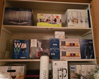 Basement wine glasses stash.  Be prepared.   Water, toilet paper, and wine!