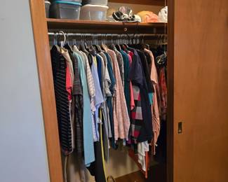This closet has lots of active wear and is in the last bedroom on the right.  AKA, the sewing room.