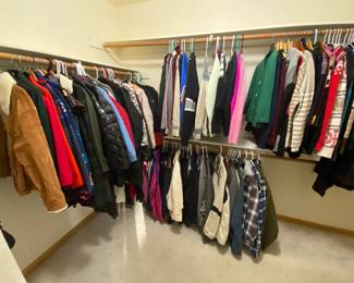 On of three closet that will be completely full of jackets, tops, dresses and more