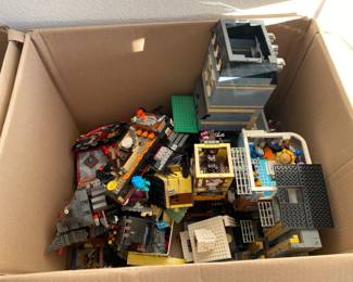 One of four boxes full of LEGOs