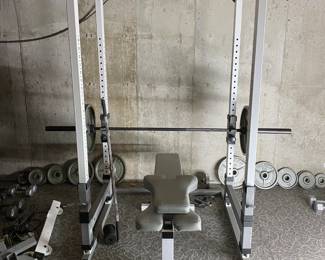 Gym Set up with bench press weights