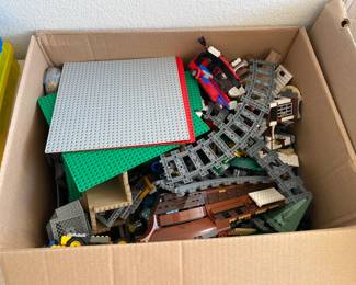 One of four boxes full of LEGOs