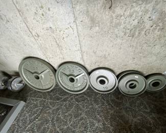 Gym Set up with bench press weights