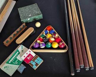 All the accessories that come with the pool table